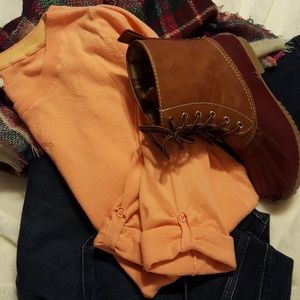 Tab-Sleeve Crew-Neck Sweater, sz S